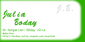 julia boday business card